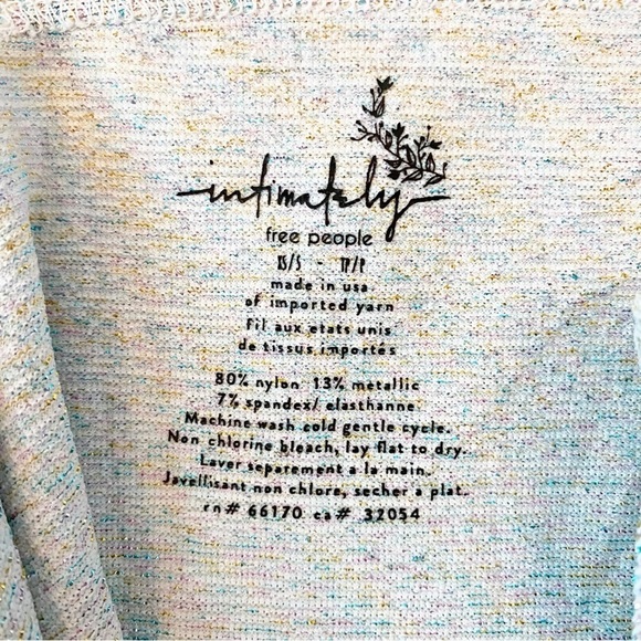 FREE PEOPLE Intimately Rainbow Sparkle Cropped Seamless Brami NEW - Picture 6 of 7